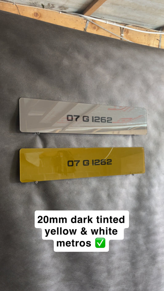 20mm dark tinted yellow & white metros