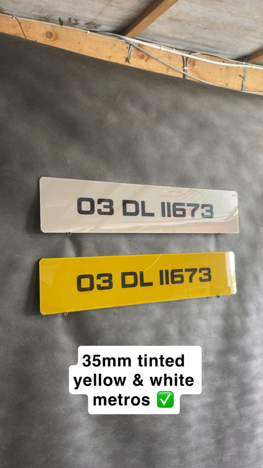 35mm Tinted Yellow & White Metro Plates