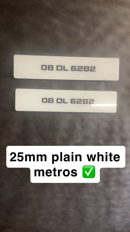 25mm white metro plates