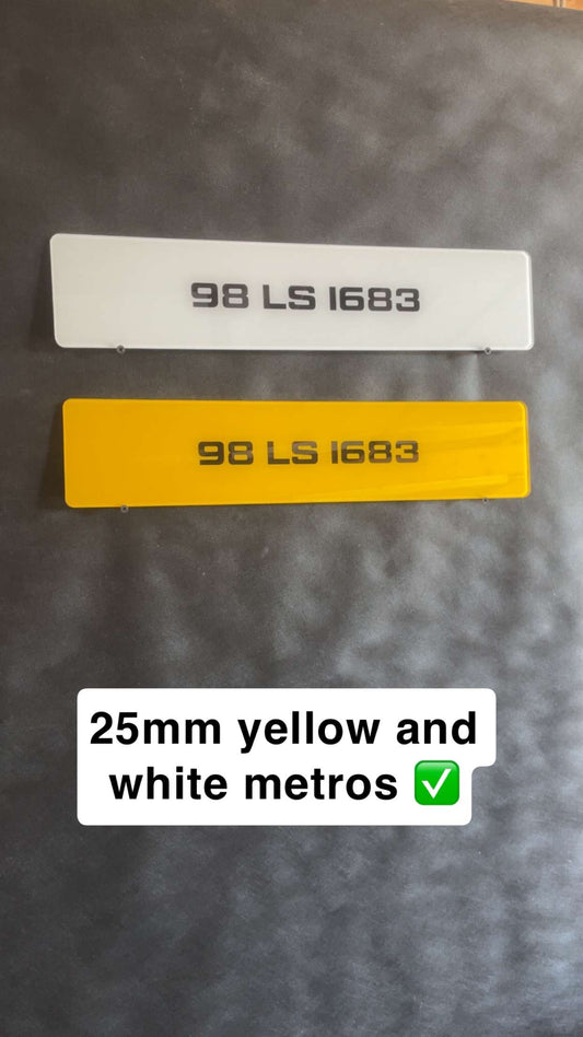 25mm Yellow & White Metro Plates