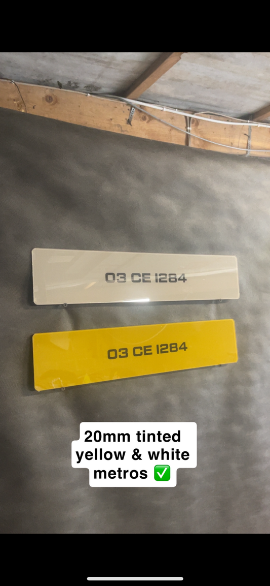20mm Tinted Yellow & White Metro Plates