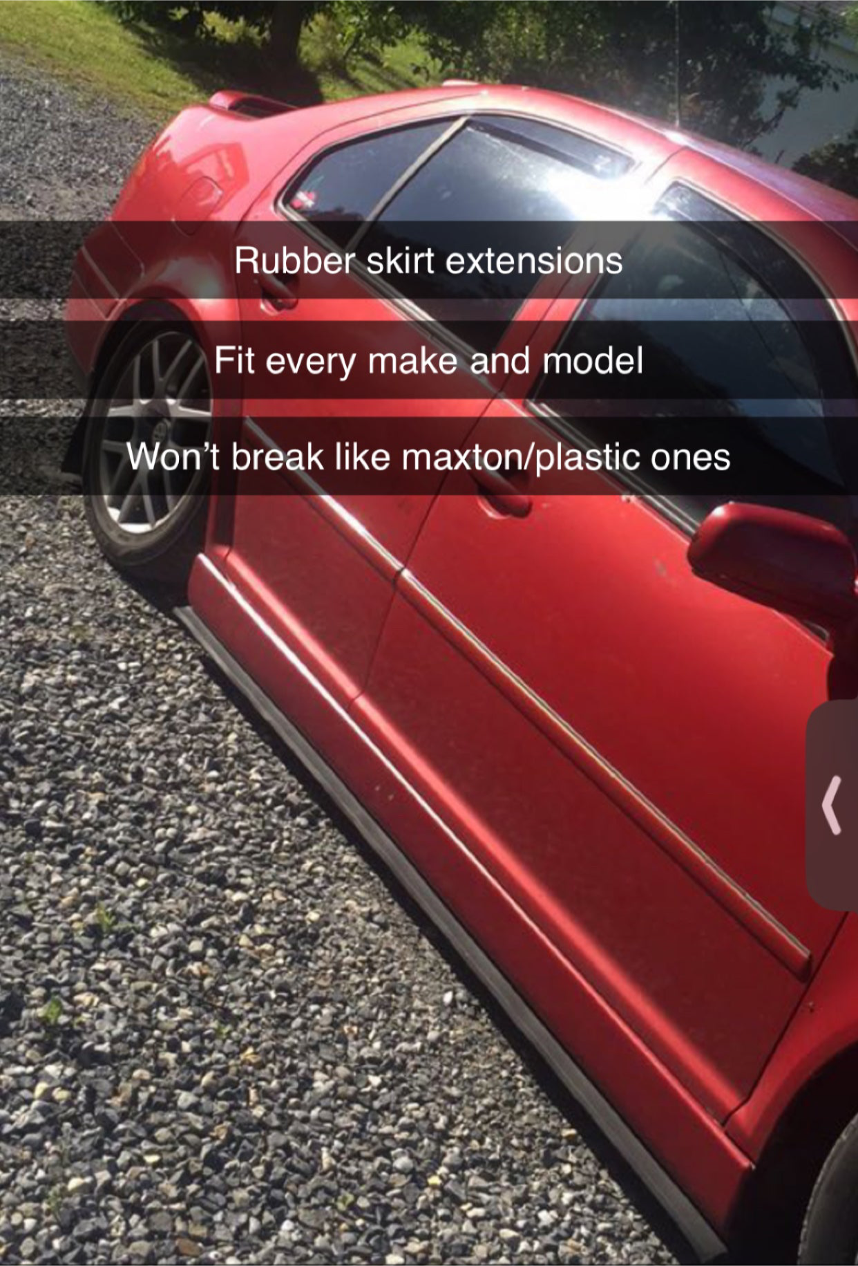 Rubber skirt extensions