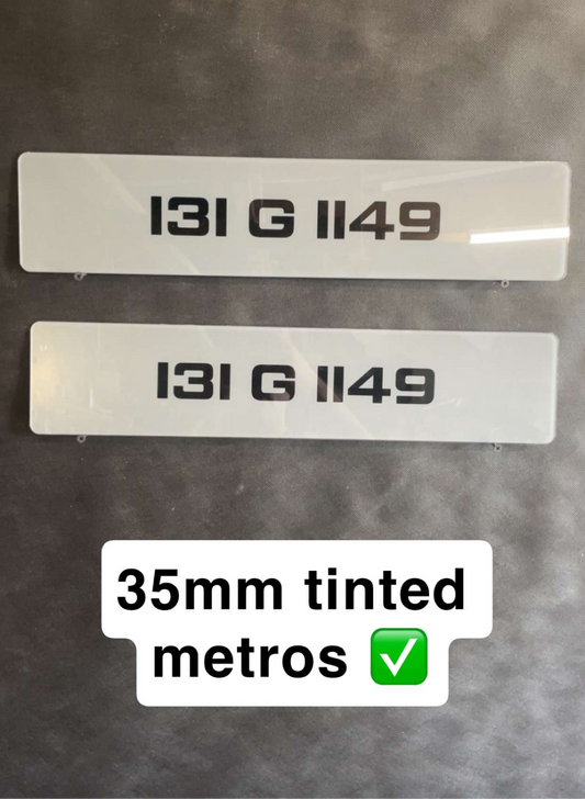 35mm tinted white metro plates