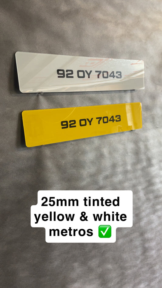 25mm Tinted Yellow & White Metro Plates