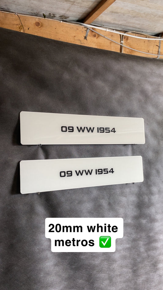20mm White Metro Plates