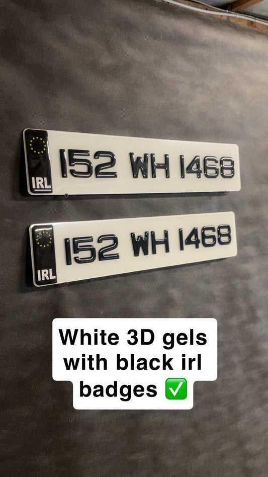 White Gel Plates - Black IRL Badge