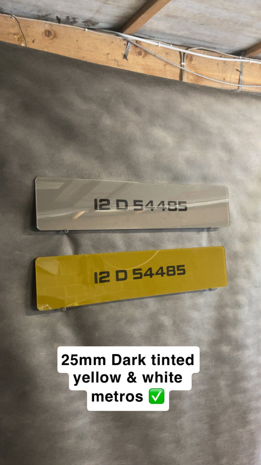 25mm dark tinted yellow & white metros
