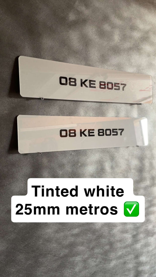 25mm tinted white metro plates