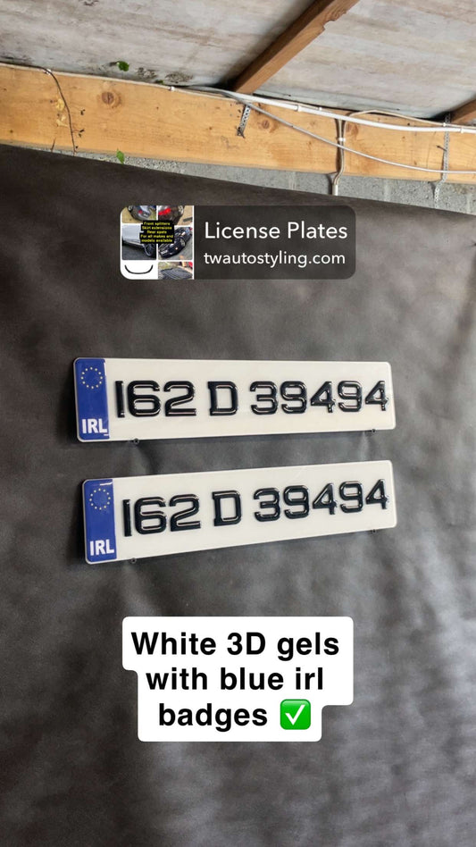 White Gel Plates - Blue IRL Badge