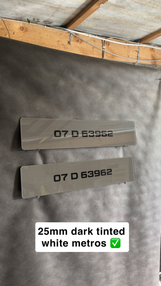 25mm dark tinted white metros