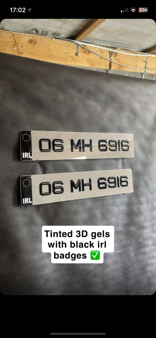 Tinted White Gel Plates - Black IRL Badge